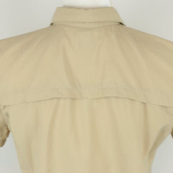 Mountain Hardwear Women's Size 6 Tan Quick Dry Short Sleeve Button Up Shirt - Picture 4 of 8